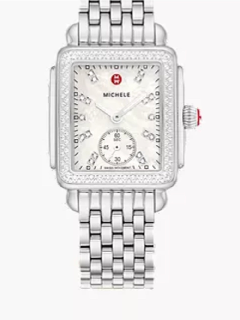 $2750 Michele Deco Mid Quartz Diamond Ladies Watch MWW06V000122